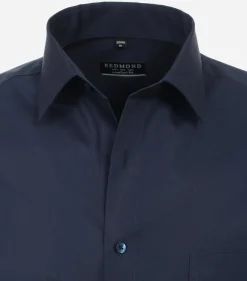Redmond comfort fit overhemd, popeline, blauw