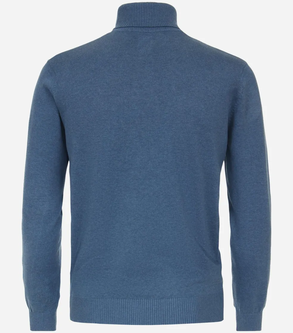 Redmond heren coltrui katoen, blauw (middeldik)