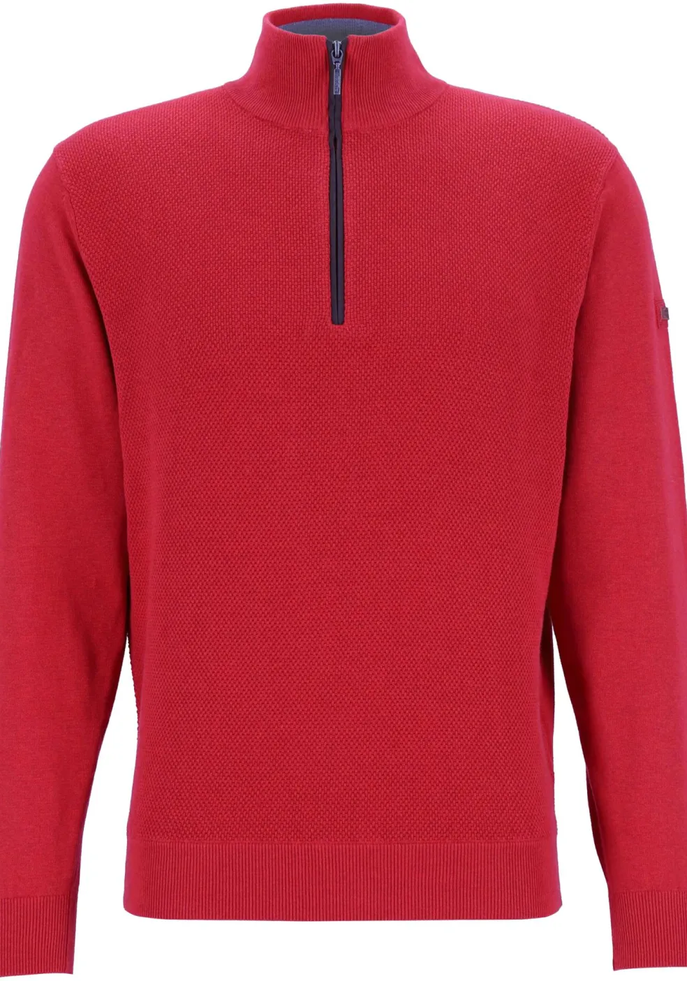 Redmond heren schipperstrui katoen, met rits, rood