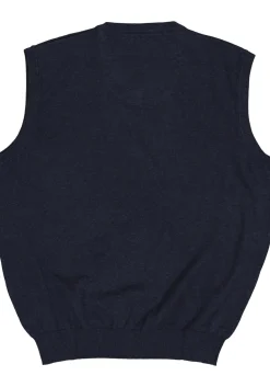 Redmond heren spencer katoen, V-hals, marine blauw
