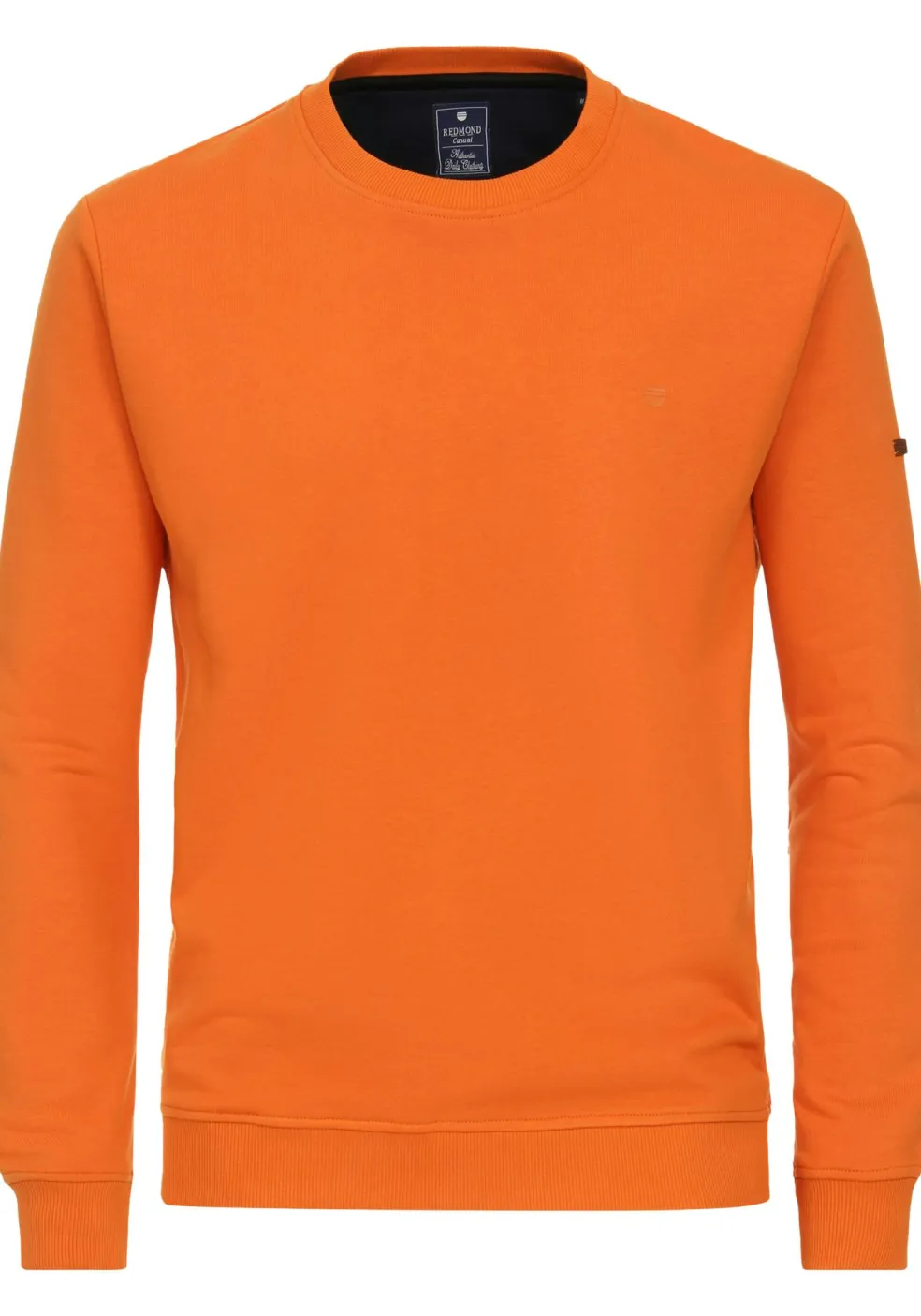 Redmond heren sweatshirt sweatstof, O-hals, oranje (middeldik)