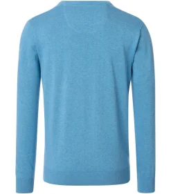Redmond heren trui katoen, O-hals, blauw (middeldik)