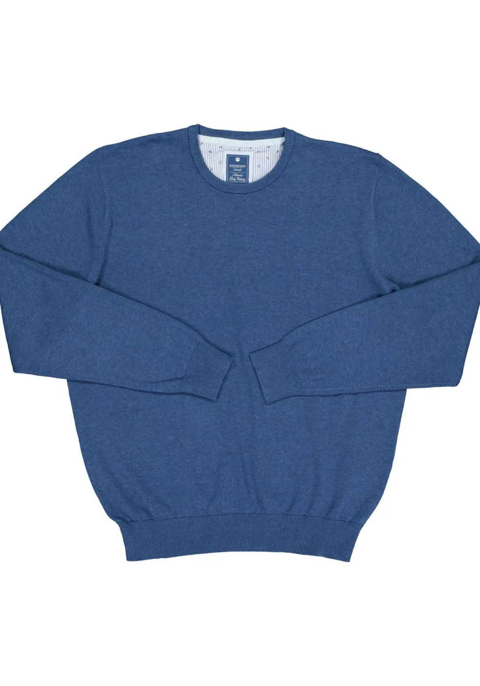 Redmond heren trui katoen, O-hals, blauw
