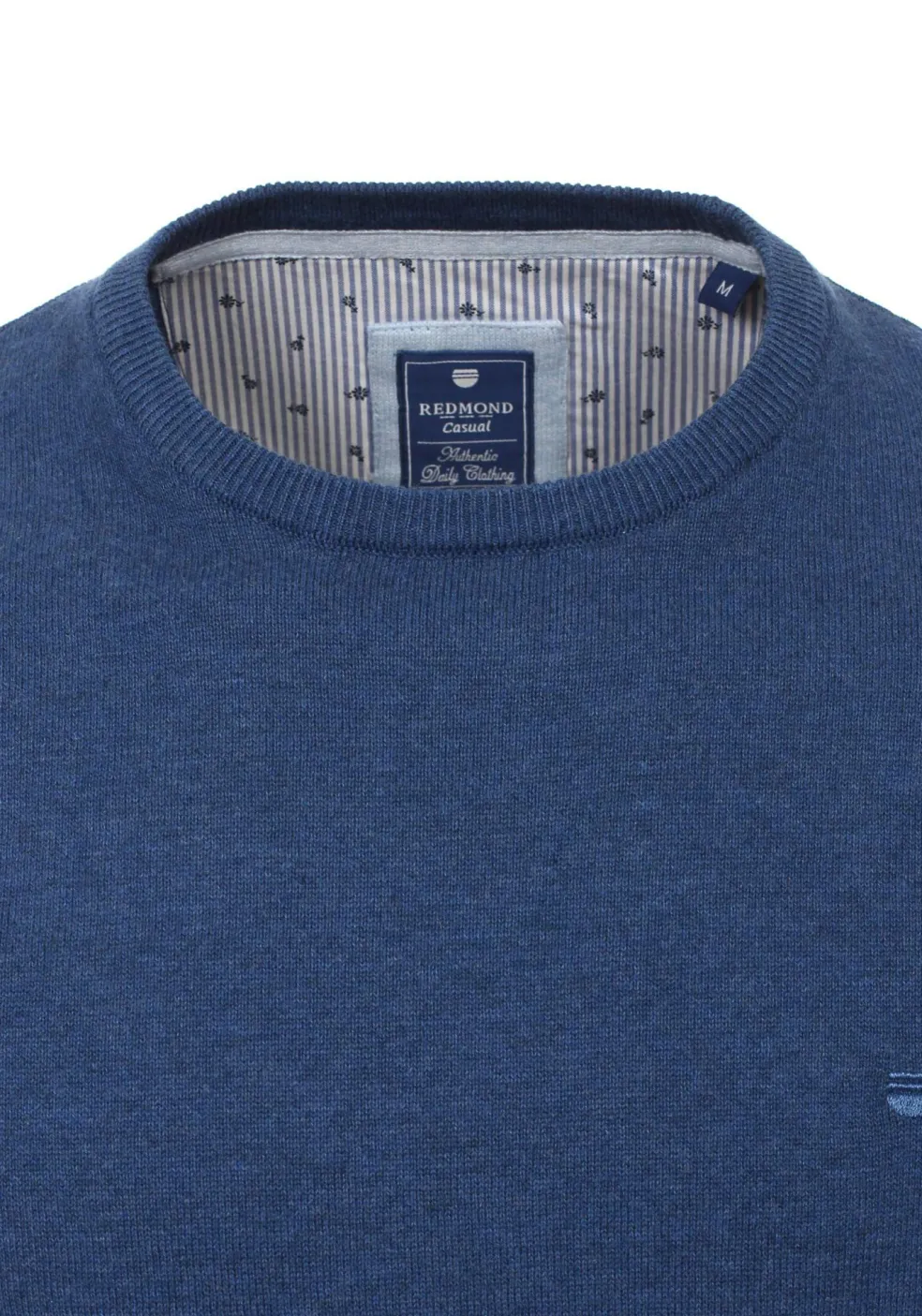 Redmond heren trui katoen, O-hals, blauw