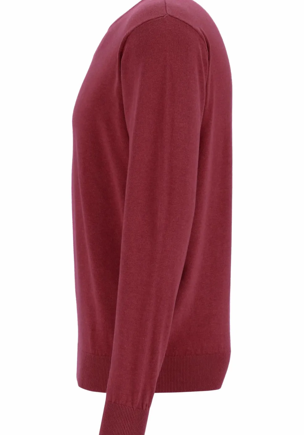 Redmond heren trui katoen, O-hals, bordeaux rood