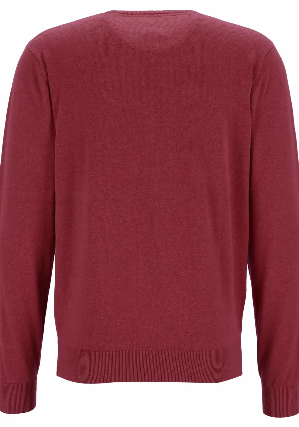 Redmond heren trui katoen, O-hals, bordeaux rood
