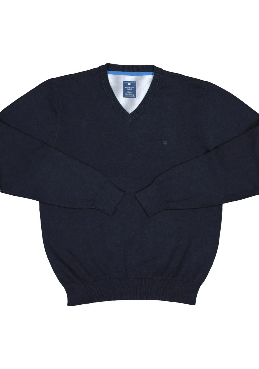 Redmond heren trui katoen, V-hals, marine blauw
