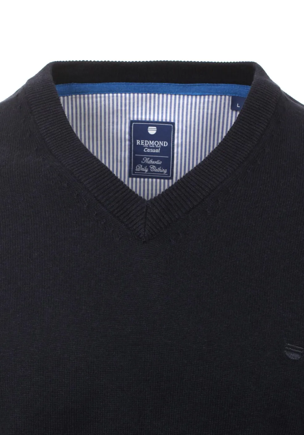 Redmond heren trui katoen, V-hals, marine blauw