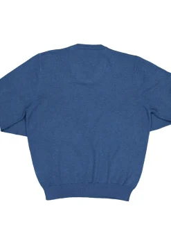 Redmond heren trui katoen, V-hals, jeans-blauw
