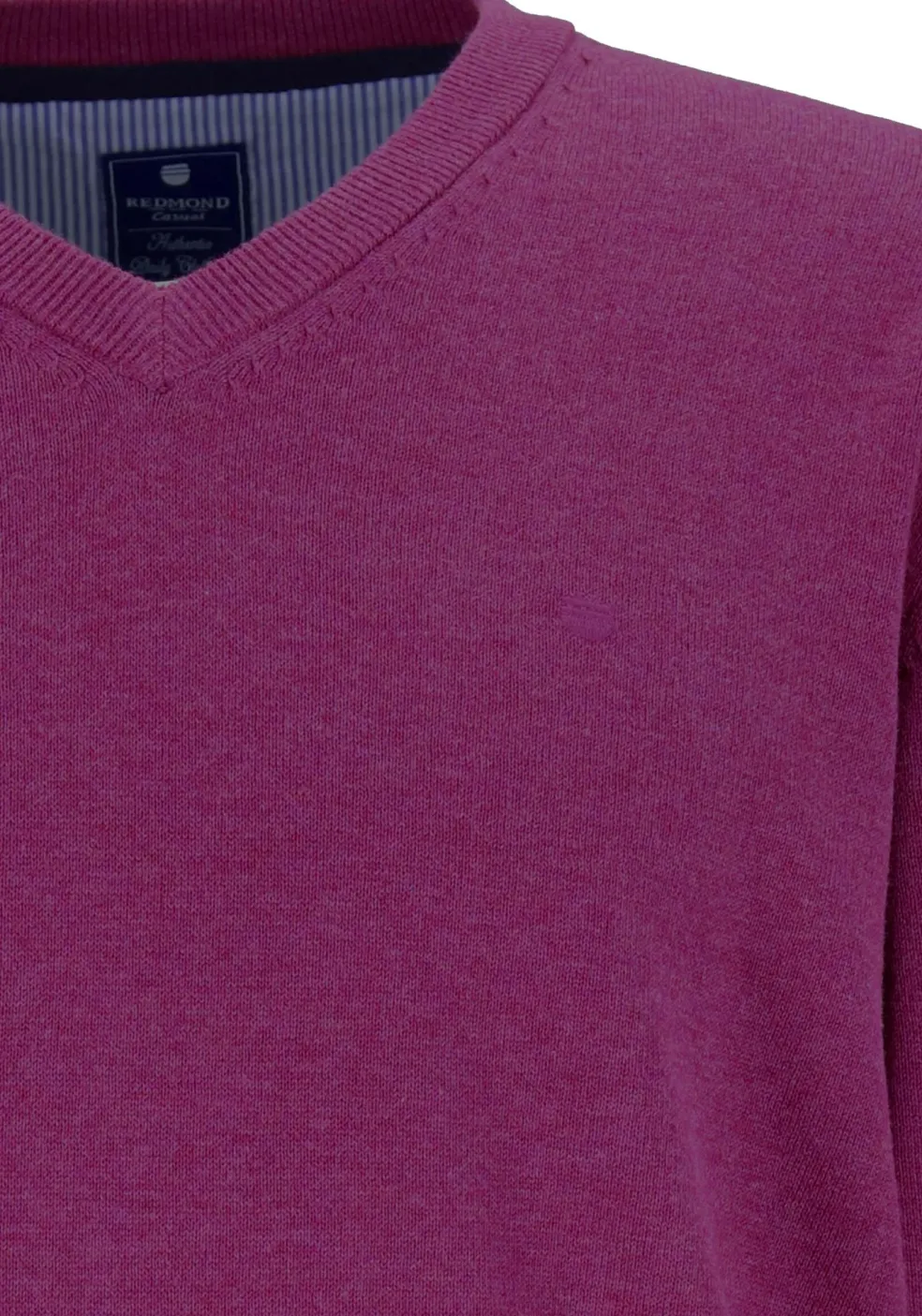 Redmond heren trui katoen, V-hals, magenta, donker paars-roze