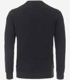 Redmond heren trui katoen, V-hals, blauw (middeldik)