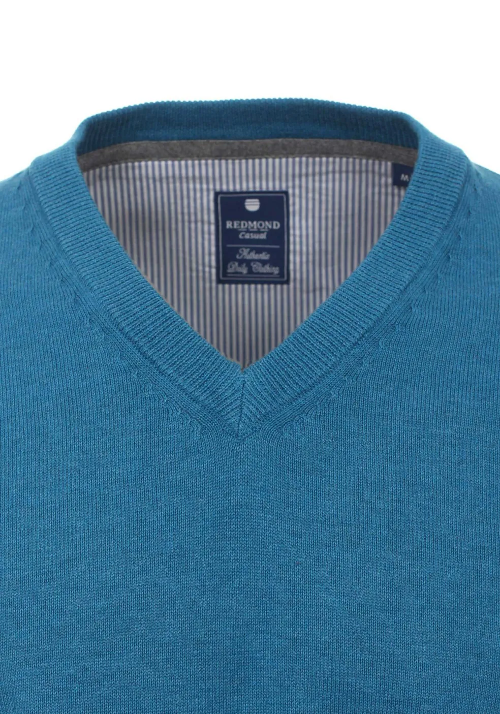 Redmond heren trui katoen, V-hals, zwembad blauw