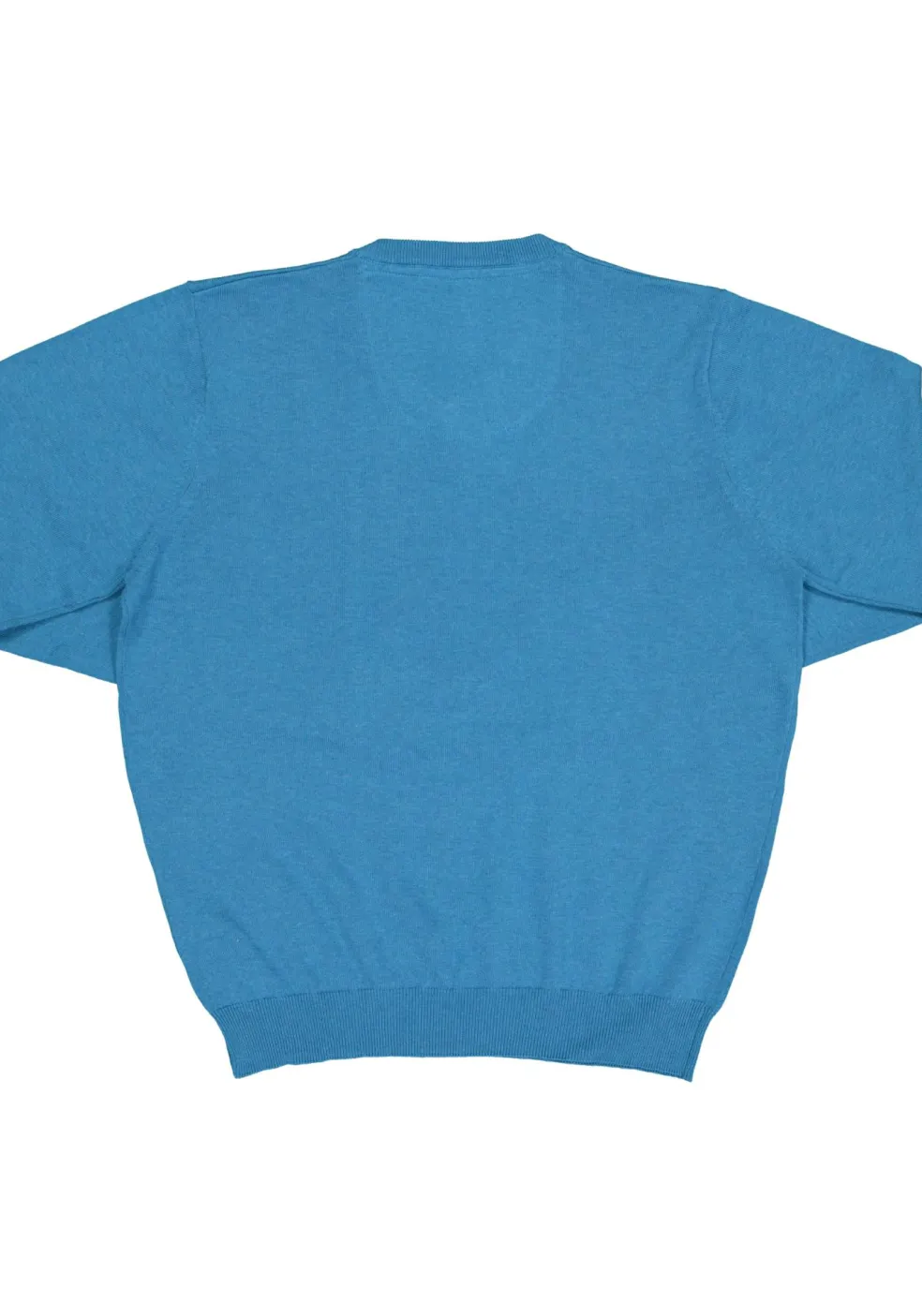 Redmond heren trui katoen, V-hals, zwembad blauw