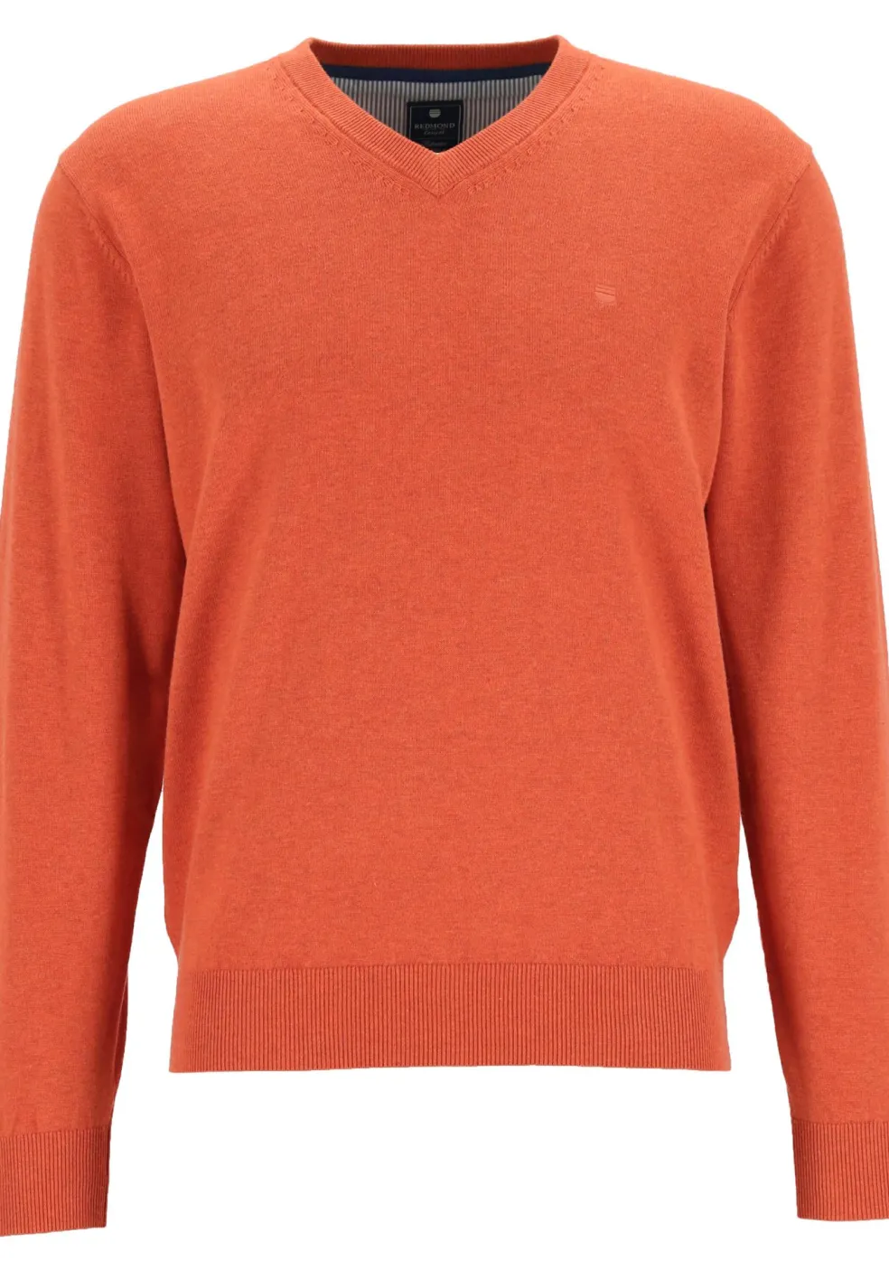 Redmond heren trui katoen, V-hals, oranje