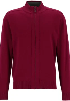 Redmond heren vest katoen, met rits, bordeaux rood