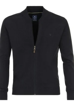 Redmond heren vest katoen, opstaande kraag, blauw (middeldik)