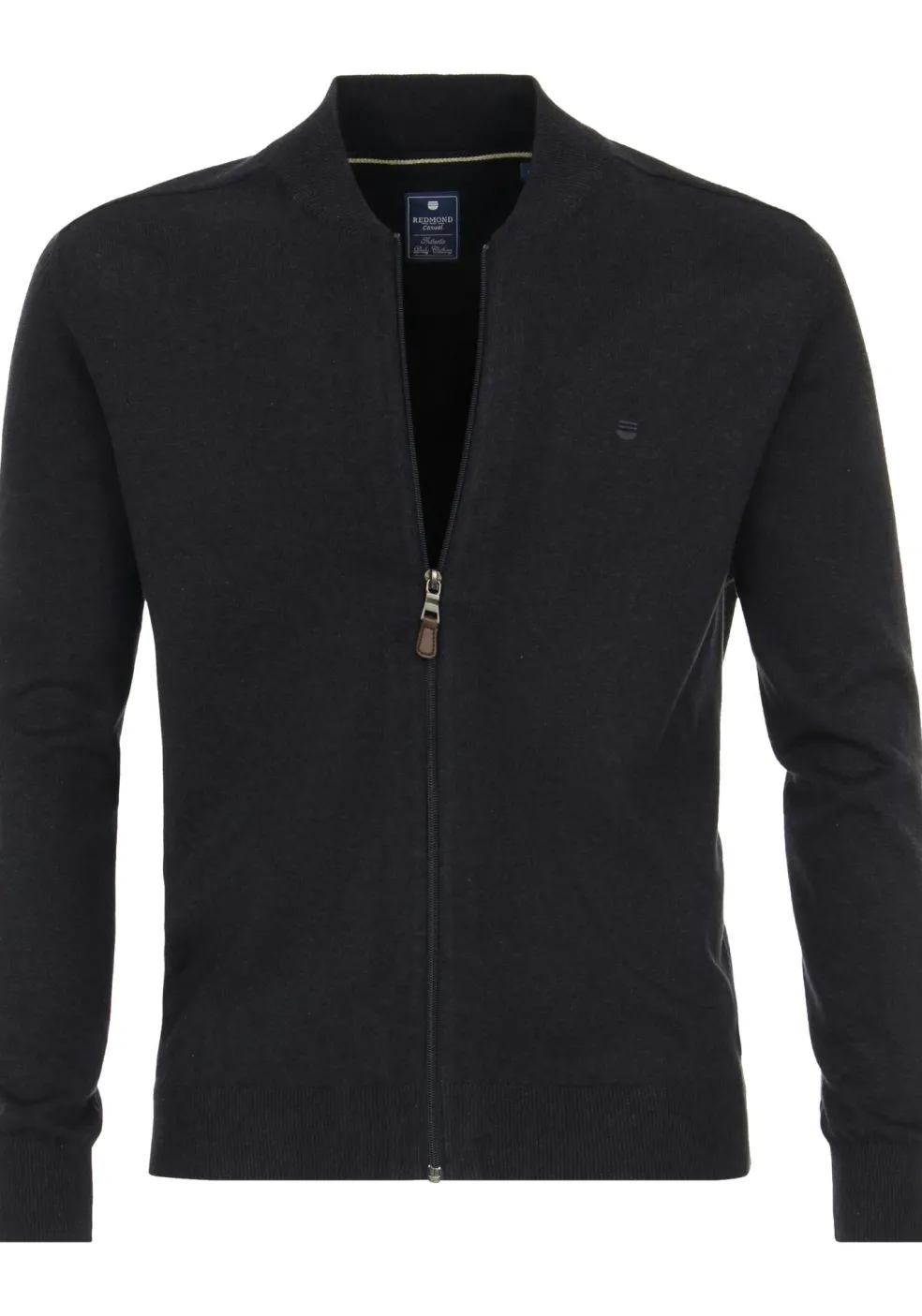 Redmond heren vest katoen, opstaande kraag, blauw (middeldik)