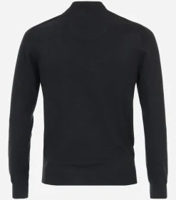 Redmond heren vest katoen, opstaande kraag, blauw (middeldik)