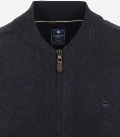 Redmond heren vest katoen, opstaande kraag, blauw (middeldik)