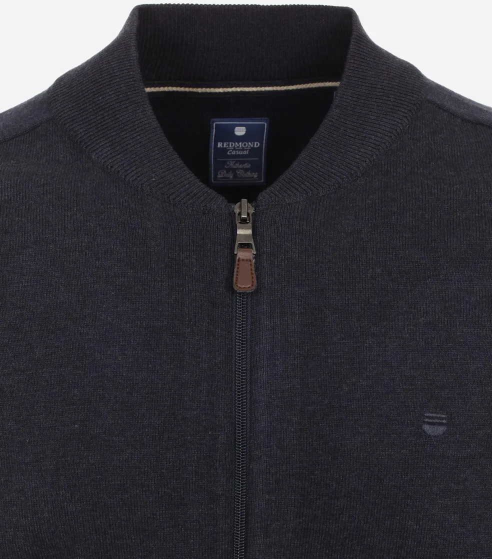 Redmond heren vest katoen, opstaande kraag, blauw (middeldik)