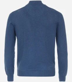Redmond heren vest katoen, opstaande kraag, blauw (middeldik)