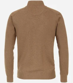 Redmond heren vest katoen, opstaande kraag, camel (middeldik)