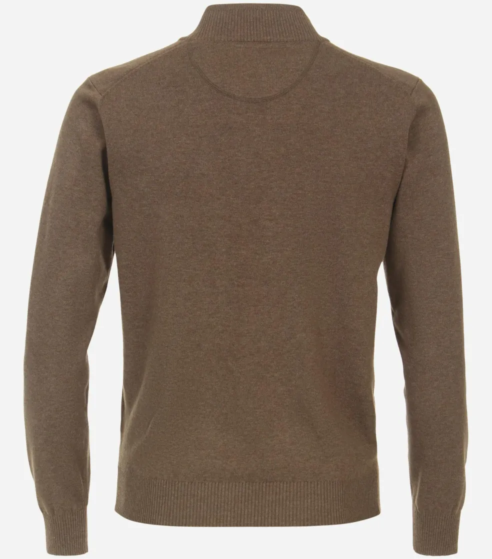 Redmond heren vest katoen, opstaande kraag, bruin (middeldik)