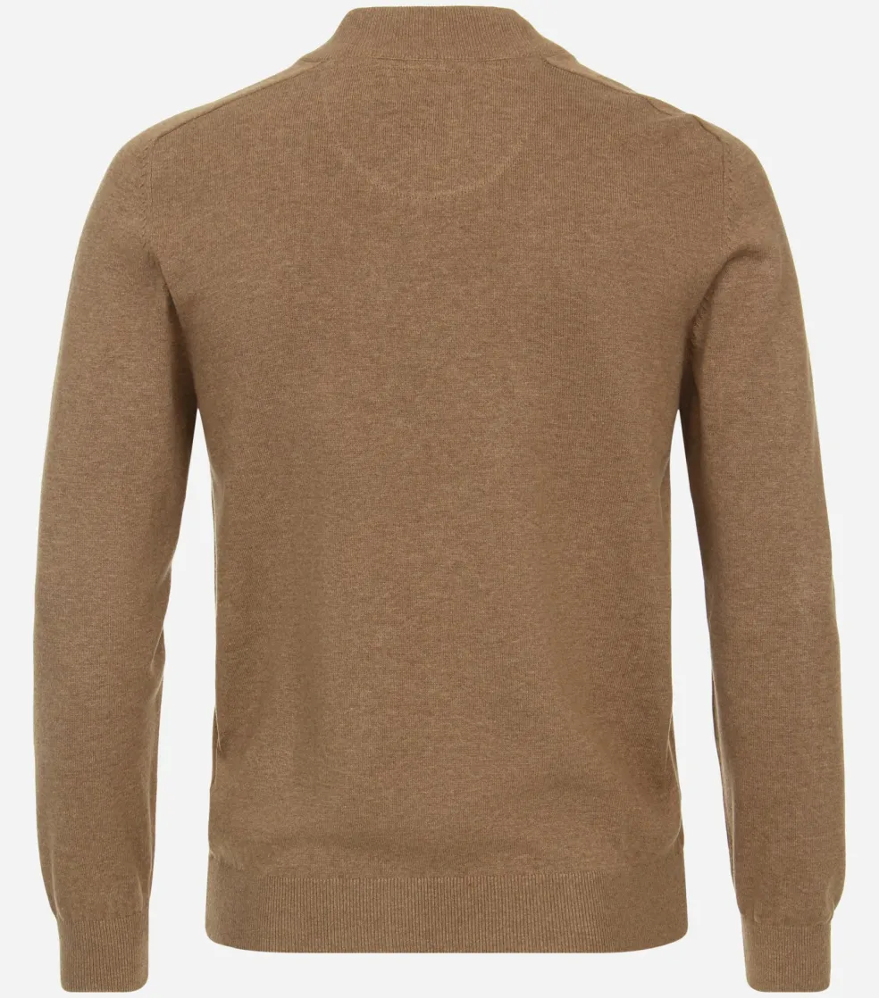 Redmond heren vest katoen, opstaande kraag, camel (middeldik)