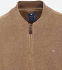 Redmond heren vest katoen, opstaande kraag, camel (middeldik)