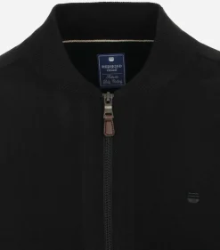 Redmond heren vest katoen, opstaande kraag, zwart (middeldik)