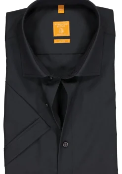 Redmond modern fit overhemd, korte mouw, antraciet grijs
