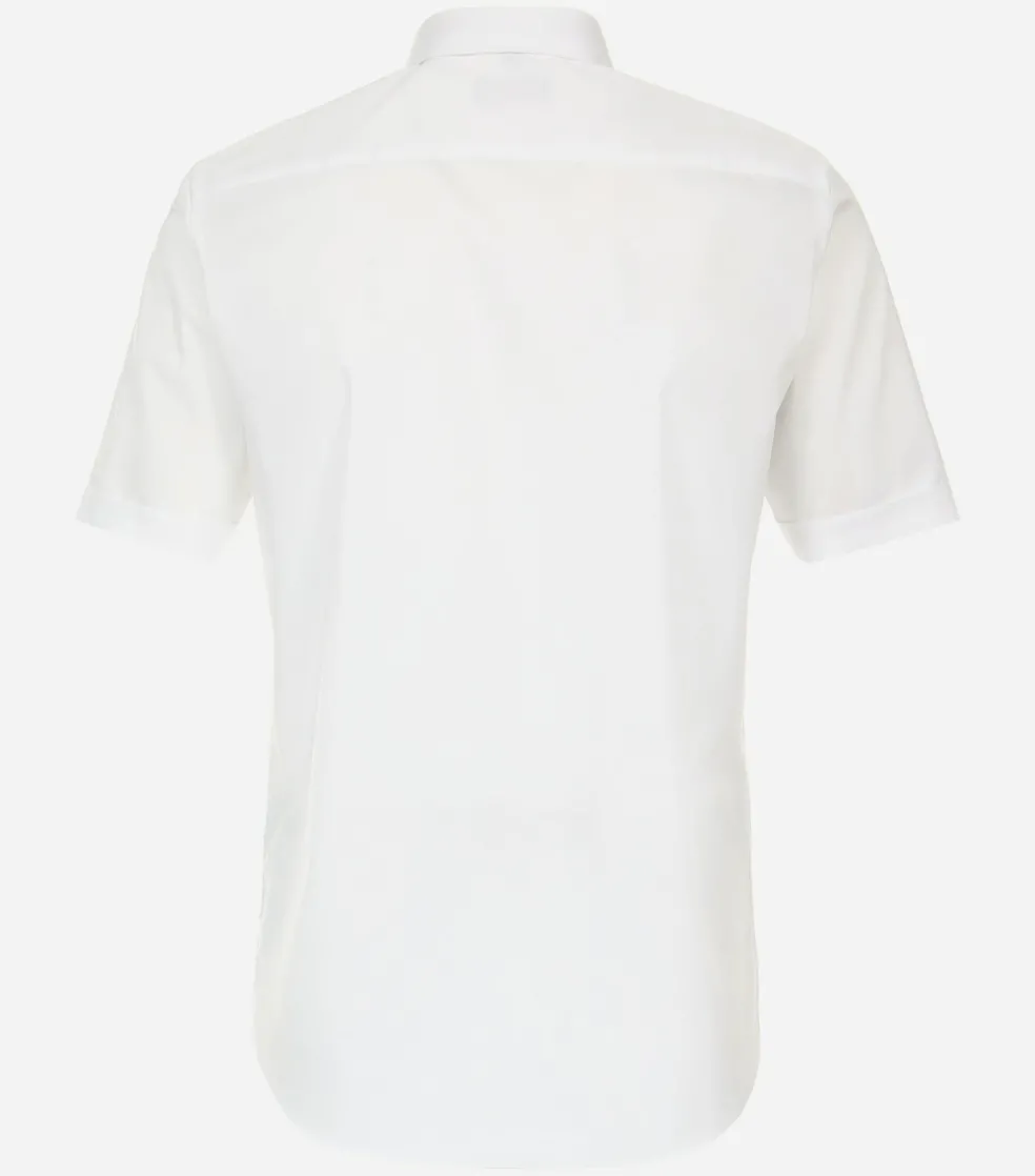 Redmond modern fit overhemd, korte mouw, popeline, wit