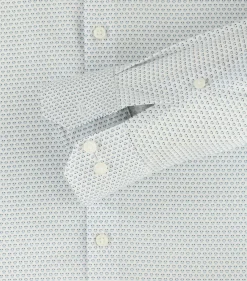Redmond modern fit overhemd, popeline, wit met blauw dessin