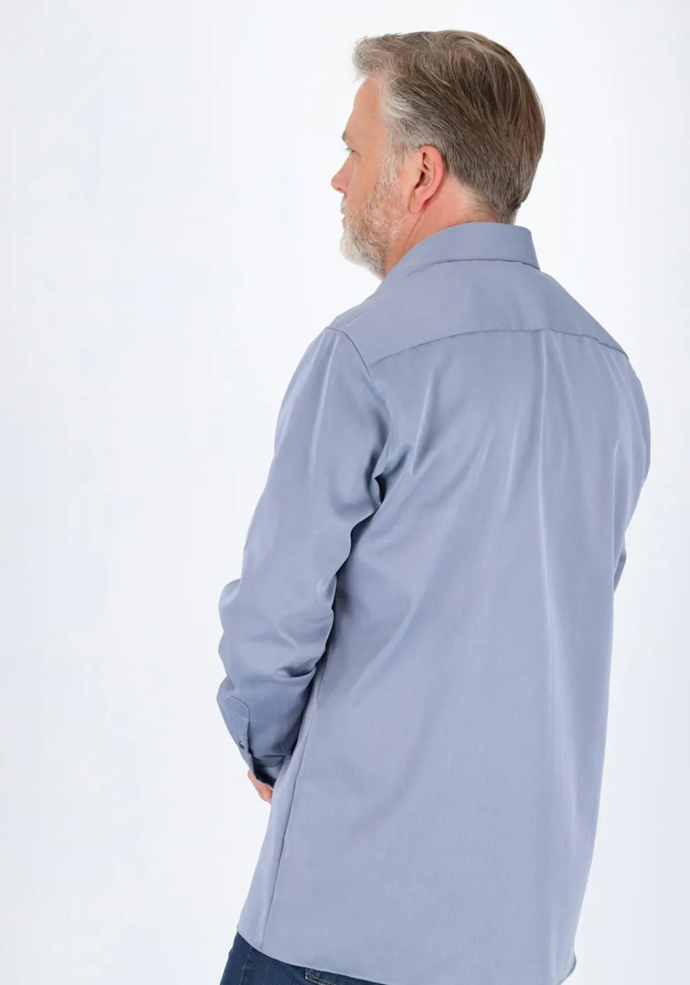 Redmond modern fit overhemd, popeline, blauw