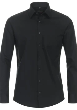 Redmond modern fit overhemd, popeline, zwart