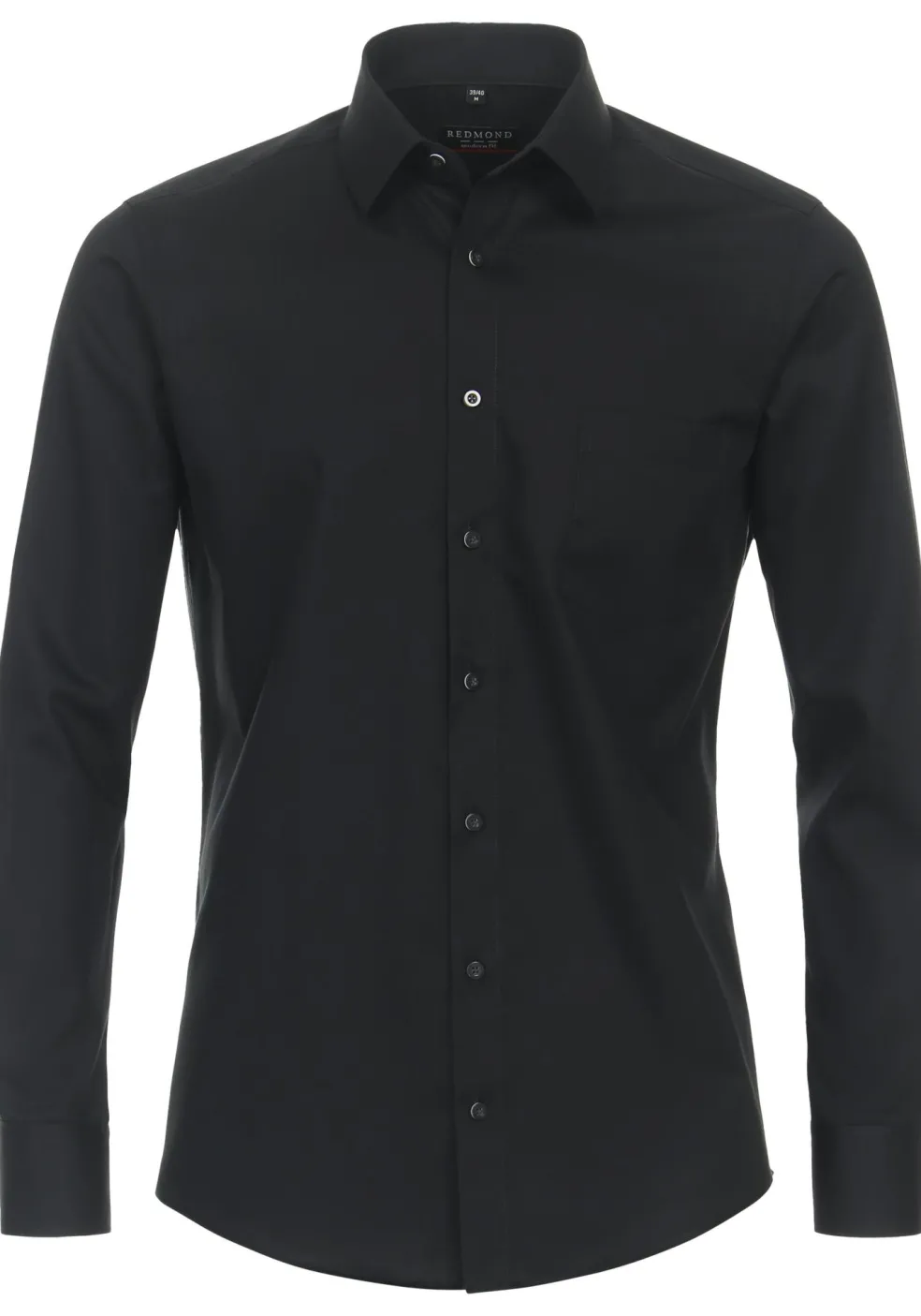 Redmond modern fit overhemd, popeline, zwart