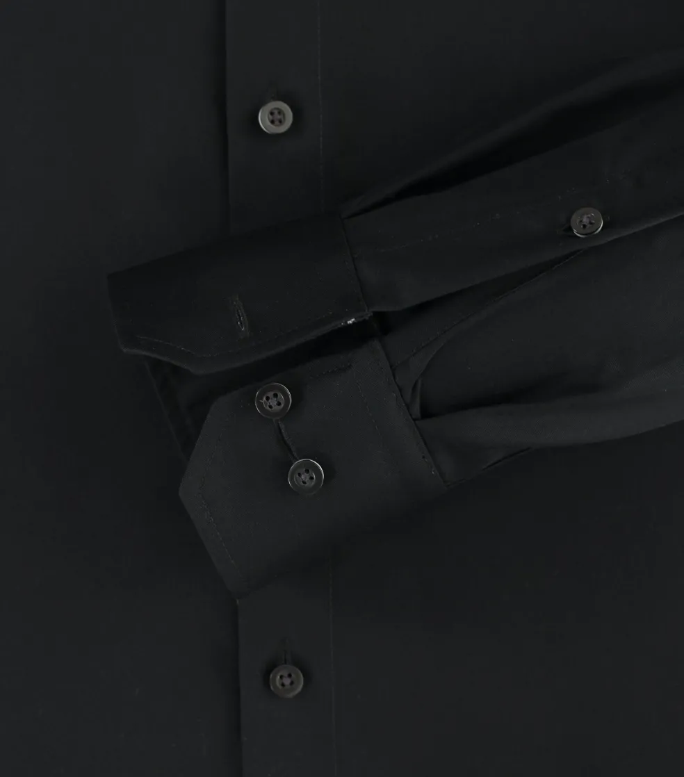 Redmond modern fit overhemd, popeline, zwart