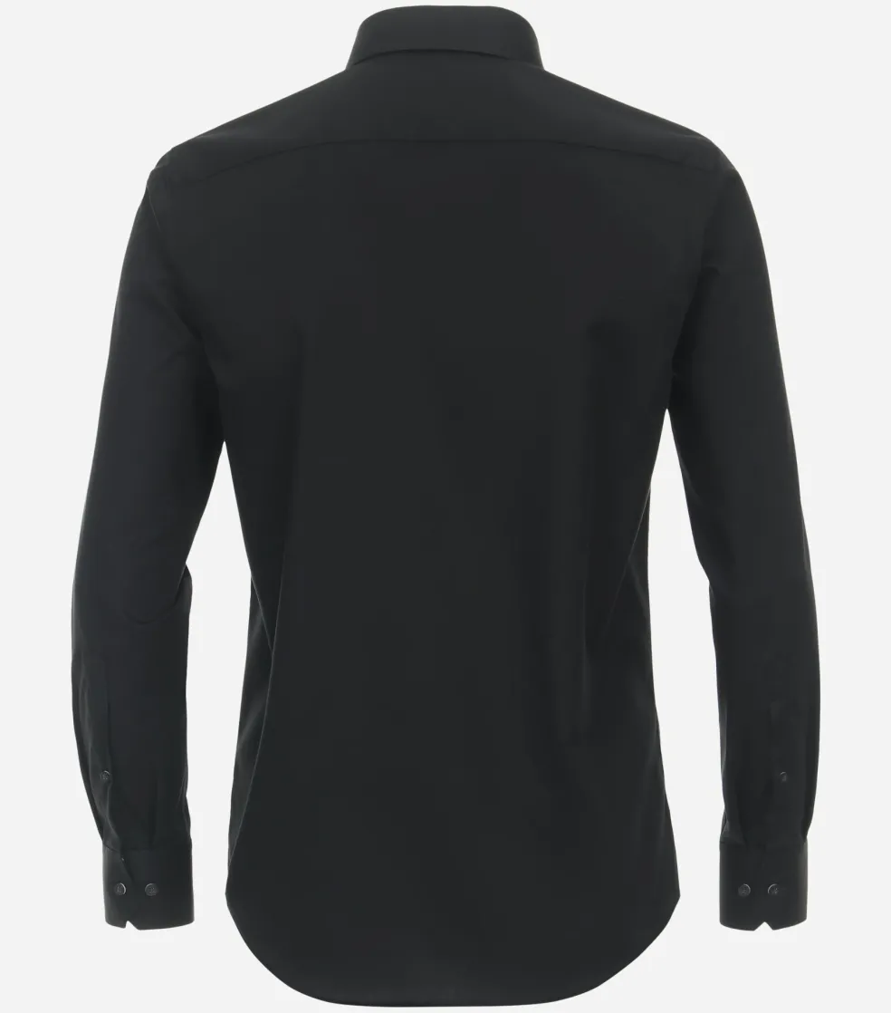 Redmond modern fit overhemd, popeline, zwart