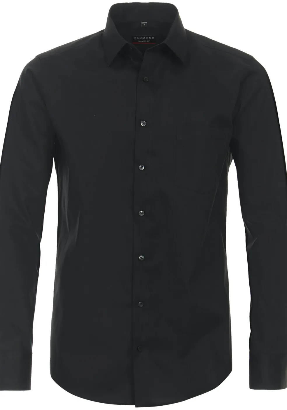 Redmond modern fit overhemd, popeline, zwart