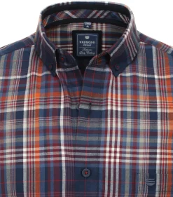 Redmond modern fit overhemd, twill, rood geruit