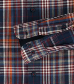 Redmond modern fit overhemd, twill, rood geruit