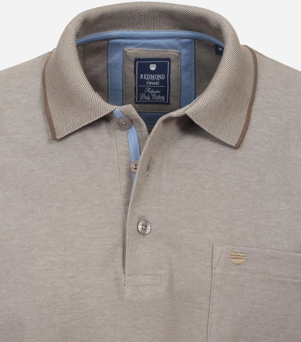 Redmond regular fit heren polo, jersey, bruin