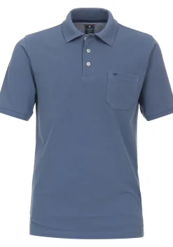 Redmond regular fit heren polo, pique, blauw