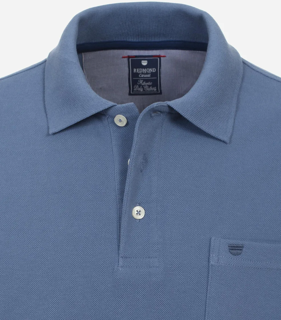 Redmond regular fit heren polo, pique, blauw