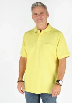 Redmond regular fit heren polo, pique, geel