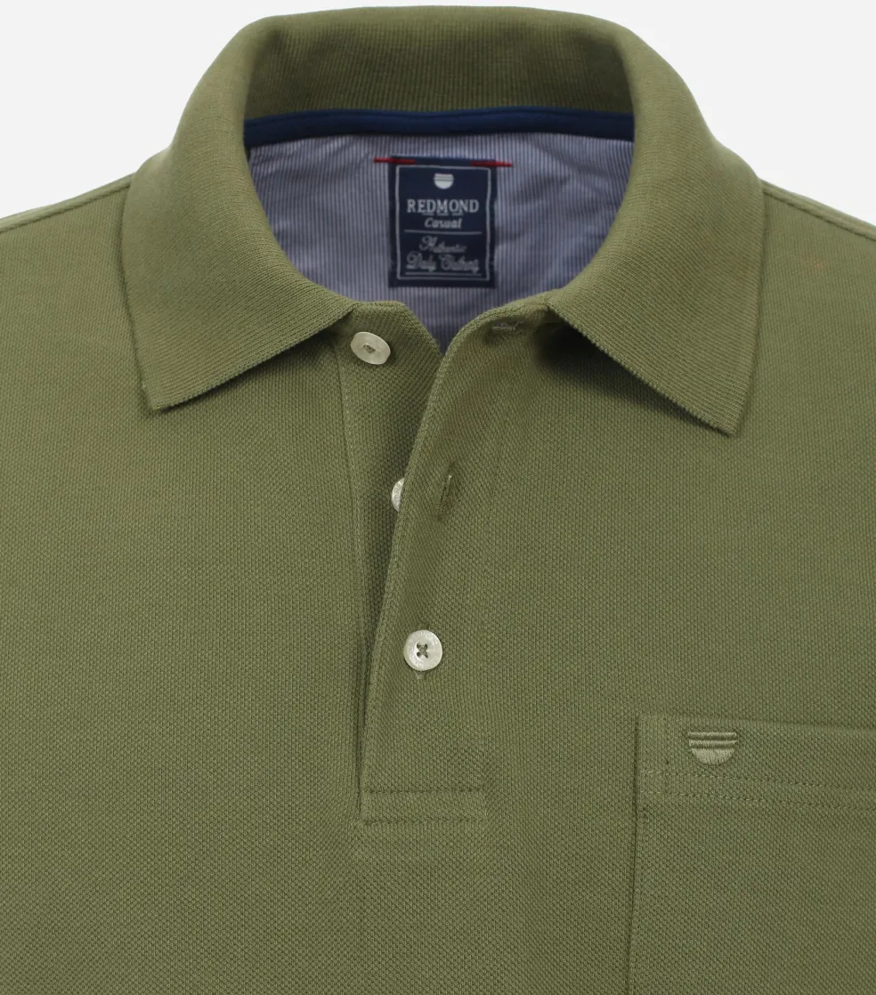Redmond regular fit heren polo, pique, groen