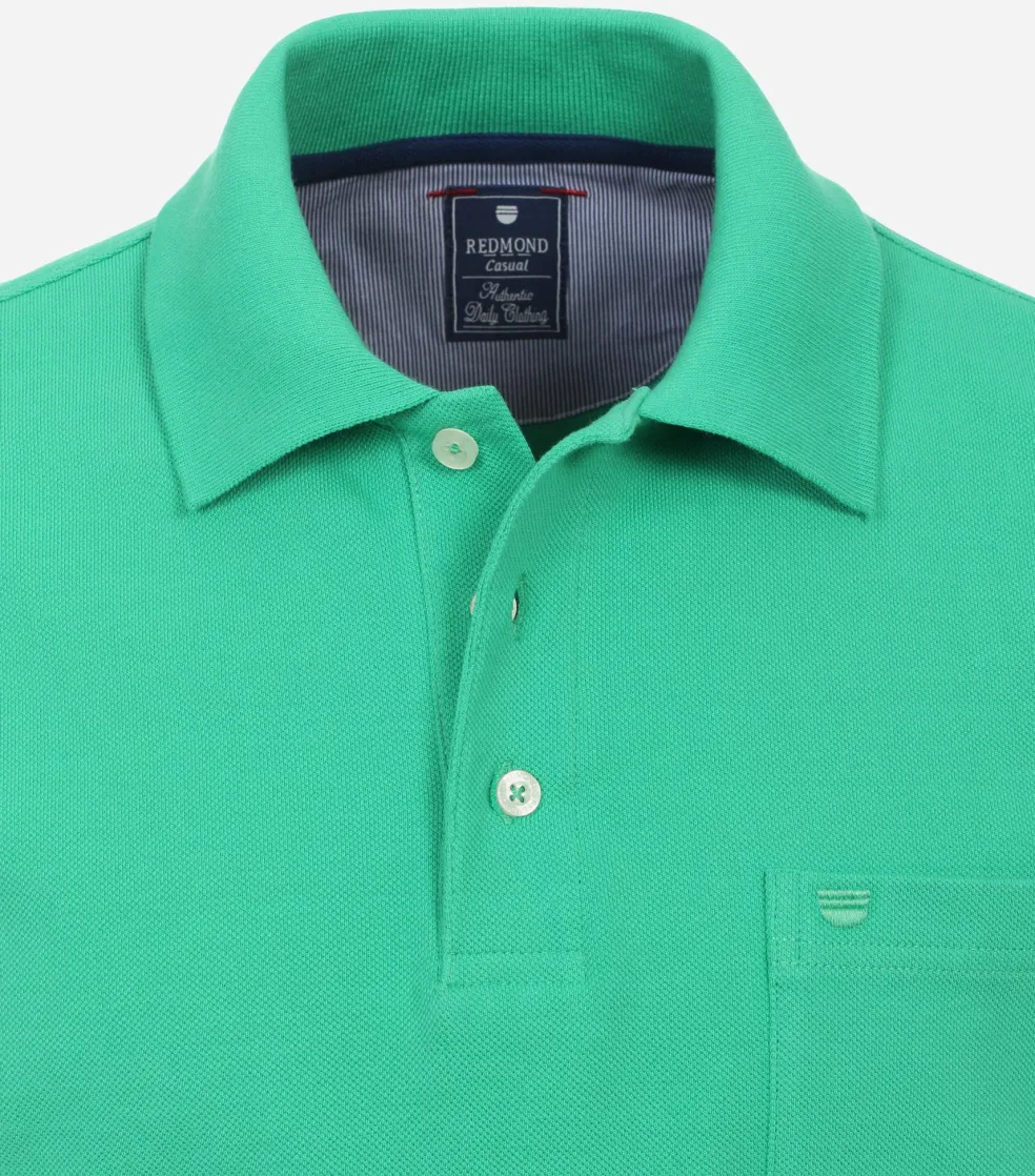 Redmond regular fit heren polo, pique, groen