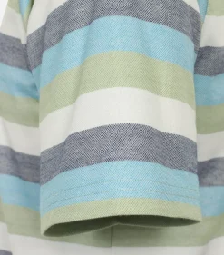 Redmond regular fit heren polo, pique, groen gestreept