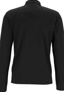 Redmond regular fit polo lange mouw, zwart melange