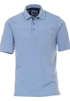 Redmond regular fit poloshirt, midden blauw melange